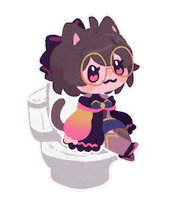 Shitting Cat Girl Sticker