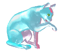 blue cat STICKER