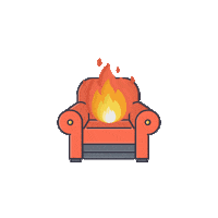 gabbyskalak fire armchair hot seat corpus collective Sticker