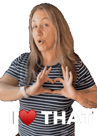 I Love That Heart Hands Sticker by Angela Maione Beauty