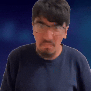 Pretentious, triumphant look