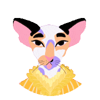 Cat Squinting Sticker by Poupoutte