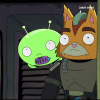 adultswim cat scared alien nervous GIF