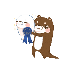 thehuggyseal couple best seal otter Sticker