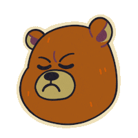 Angry Bear Sticker by MokaJake