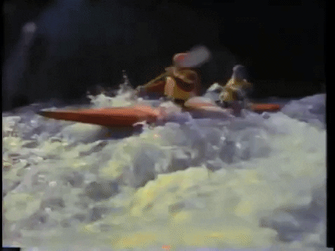 80S Kayaking GIF