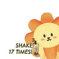 sunrightteastudio cute lion boba milk tea sunright Sticker