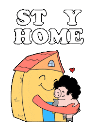 At Home Hug Sticker by Afro Pig