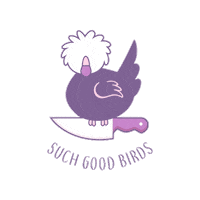 suchgoodbirds logo knife such good birds suchgoodbirds Sticker
