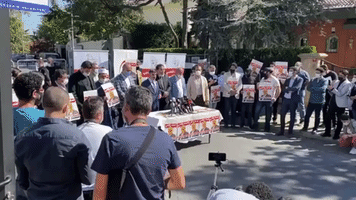 Supporters of Khashoggi Demand Justice Outside Saudi Consulate in Istanbul
