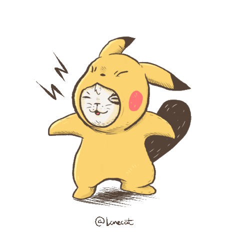 LonecatTheCat cat pokemon yellow kitten Sticker