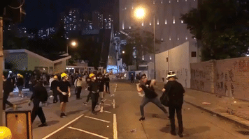 Hong Kong Protesters Hurl Projectiles, Smash Windows as Citywide Strike Continues