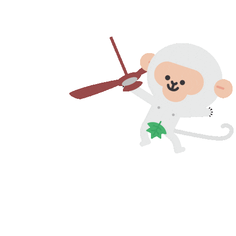 Monkey Swinging Sticker by 黑啤 BEERU