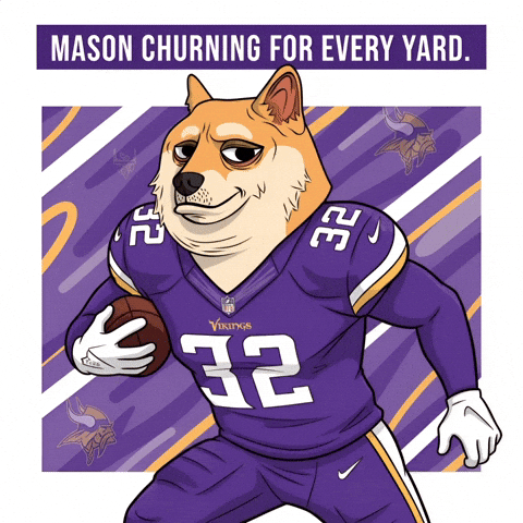 Minnesota Vikings Running GIF by Doge Pound