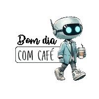 aduanstudio cafe bomdia robo bomdiacomcafe Sticker