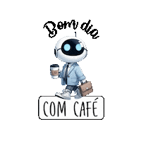 aduanstudio cafe bomdia robo bomdiacomcafe Sticker