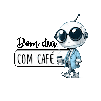 aduanstudio cafe bomdia robo bomdiacomcafe Sticker