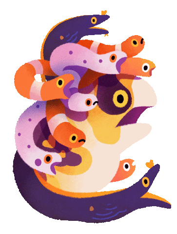 Marine Life Wow Sticker by pikaole