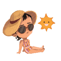 Summer Sunbathing Sticker by Rafhi Dominic