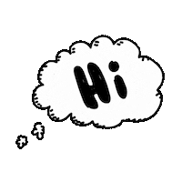 crackedego hi black and white lettering cloud Sticker