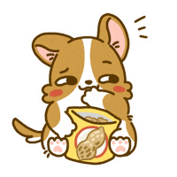 Welsh Corgi Eating Sticker by Lazy Corgi