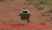 EnterStudio run robot escape desert GIF