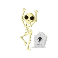 MAChidiac dancing halloween pumpkin skeleton Sticker