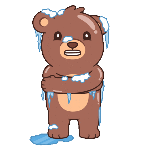 Snow Freezing Sticker by BEARISH