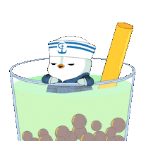 Boba Tea Drinking Sticker by Pudgy Penguins