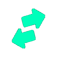 KoinDX green flip arrows mint Sticker