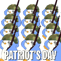 Huddle Up Patriots Day Sticker by Pudgy Penguins