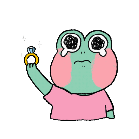 zoe_p giphyupload cry frog crush Sticker