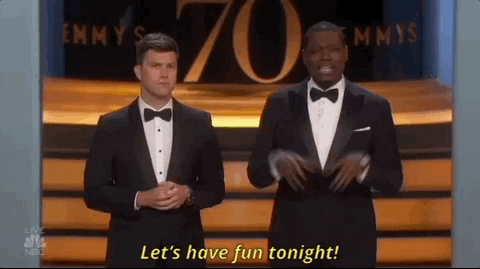 colin jost let's have fun tonight GIF by Emmys