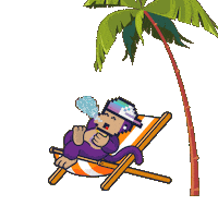 Palm Tree Sleeping Sticker by BigBrains