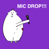 worldofbazzu bear microphone mic drop thats it GIF