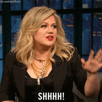 kelly clarkson shut up GIF by Late Night with Seth Meyers