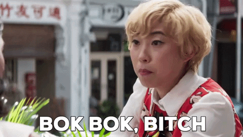 zannah giphygifmaker chicken bitches awkwafina GIF