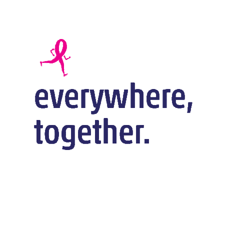 thedonnafoundation donna breast cancer everywhere together together we will Sticker