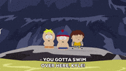 stan marsh swimming GIF by South Park 