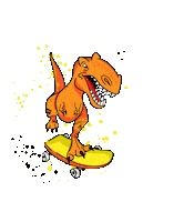 T-Rex Skateboard Sticker by babauba