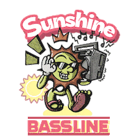 Overtraw sun yellow overtraw sunshinebassline Sticker