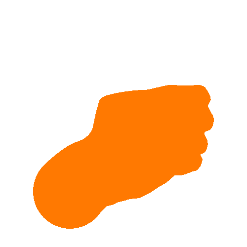 Orange Hand Sticker by pulsmacher