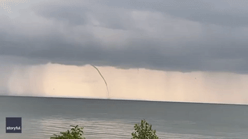 An 'Erie' Sight: Waterspout Looms Over Great Lake in Ontario