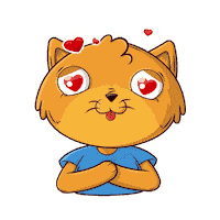 mografic_ love cat cartoon in love Sticker