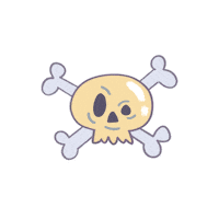 Skeleton Bones Sticker by Hooray Studios