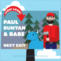 Paul Bunyan Summer GIF by Lucy Woodworth Design