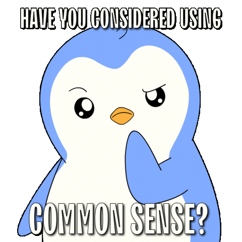 Confused Common Sense Sticker by Pudgy Penguins