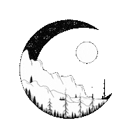 By_alica moon luna mountains byalica Sticker