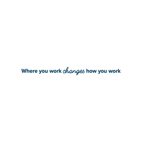 Where You Work Changes How You Work Sticker by DeskLodge