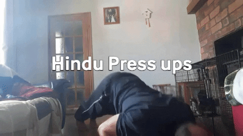 DrewCG giphygifmaker home workout chest workout GIF